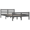 Cadre de lit sans matelas gris bois massif 120x200 cm 