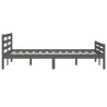 Cadre de lit sans matelas gris bois massif 120x200 cm 