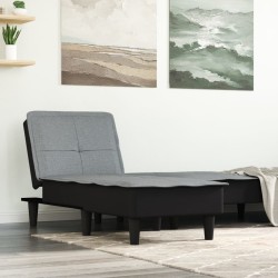 Chaise longue gris clair tissu 