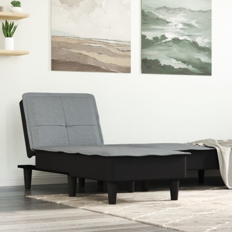 Chaise longue gris clair tissu 