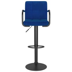 Tabourets de bar lot de 2 bleu tissu 