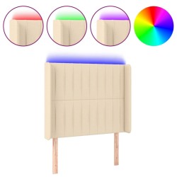 Tête de lit à LED Crème 103x16x118/128 cm Tissu 