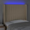 Tête de lit à LED Crème 103x16x118/128 cm Tissu 