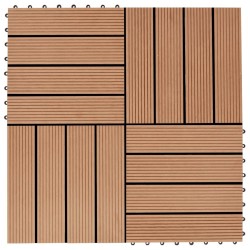 Carreaux de terrasse 22 pcs 30 x 30 cm 2 m² WPC Teck 