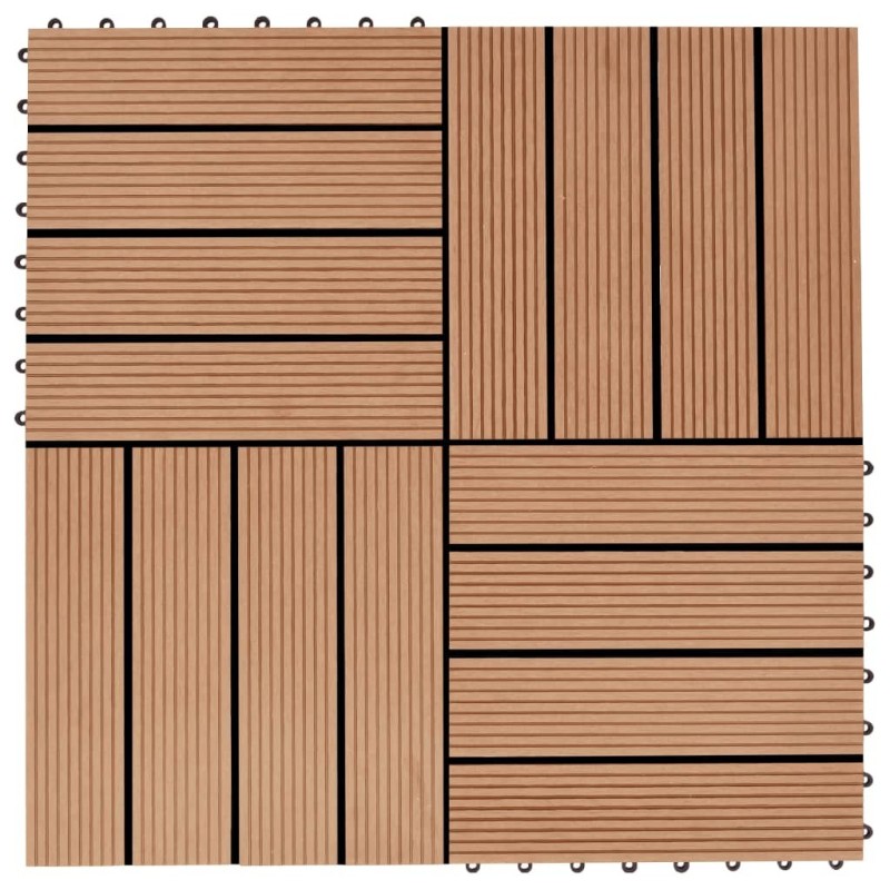 Carreaux de terrasse 22 pcs 30 x 30 cm 2 m² WPC Teck Carreaux de terrasse 22 pcs 30 x 30 cm 2 m² WPC Teck