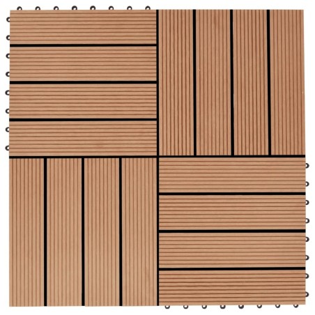 Carreaux de terrasse 22 pcs 30 x 30 cm 2 m² WPC Teck 