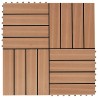 Carreaux de terrasse 22 pcs 30 x 30 cm 2 m² WPC Teck 