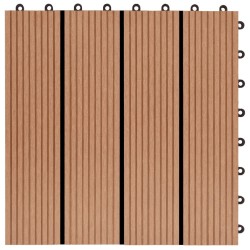Carreaux de terrasse 22 pcs 30 x 30 cm 2 m² WPC Teck 