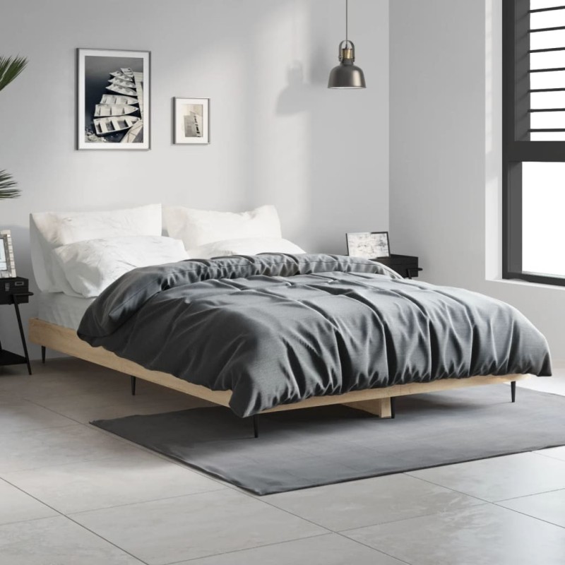 Cadre de lit sans matelas chêne sonoma 120x190 cm 