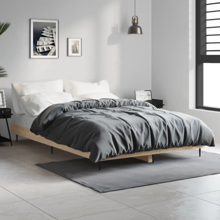 Cadre de lit sans matelas chêne sonoma 120x190 cm 