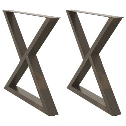 Pieds de table à manger 2 pièces Acier naturel 90 x (72-73,3) cm Acier 