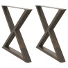 Pieds de table à manger 2 pièces Acier naturel 90 x (72-73,3) cm Acier 