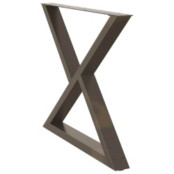 Pieds de table à manger 2 pièces Acier naturel 90 x (72-73,3) cm Acier 