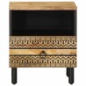 Tables de chevet 2pcs noir 40x33x46cm bois manguier massif brut 