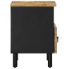 Tables de chevet 2pcs noir 40x33x46cm bois manguier massif brut 