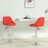 Tabourets de bar lot de 2 rouge similicuir 