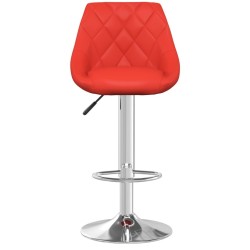 Tabourets de bar lot de 2 rouge similicuir 