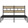 Cadre de lit en métal sans matelas chêne sonoma 135x190 cm 