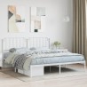 Cadre de lit métal sans matelas et tête de lit blanc 180x200 cm 