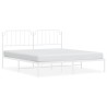 Cadre de lit métal sans matelas et tête de lit blanc 180x200 cm 