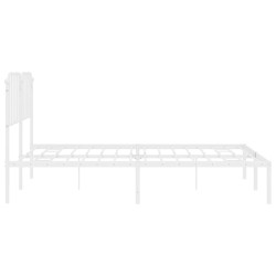 Cadre de lit métal sans matelas et tête de lit blanc 180x200 cm 