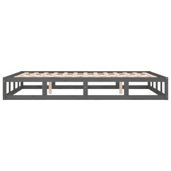 Cadre de lit sans matelas gris 120x190 cm bois massif 