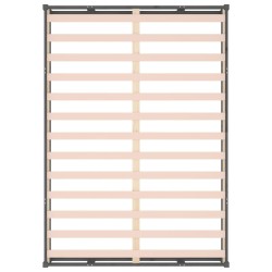 Cadre de lit sans matelas gris 120x190 cm bois massif 