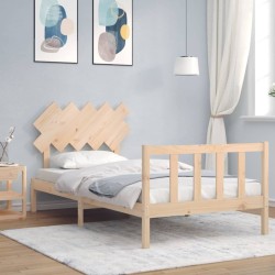 Cadre de lit sans matelas 100x200 cm bois massif de pin 