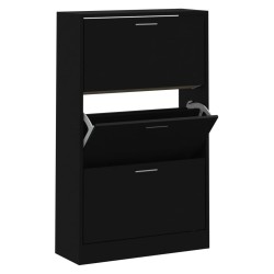 Armoire à chaussures Noir 63x24x103 cm Bois d'ingénierie 