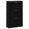 Armoire à chaussures Noir 63x24x103 cm Bois d'ingénierie 