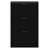 Armoire à chaussures Noir 63x24x103 cm Bois d'ingénierie 