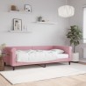 Lit de jour avec matelas rose 100x200 cm velours 