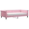 Lit de jour avec matelas rose 100x200 cm velours 