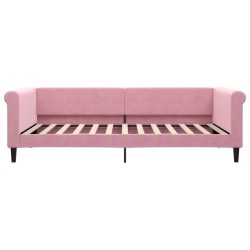 Lit de jour avec matelas rose 100x200 cm velours 