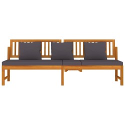 Lit de jour avec coussin gris 200x60x75 cm Bois d'acacia solide  