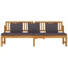 Lit de jour avec coussin gris 200x60x75 cm Bois d'acacia solide  