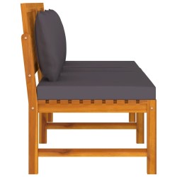 Lit de jour avec coussin gris 200x60x75 cm Bois d'acacia solide  