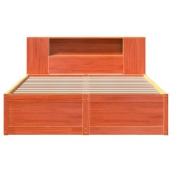 Cadre de lit sans matelas cire marron 150x200cm bois pin massif 