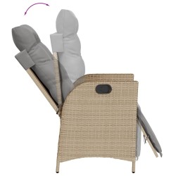Ensemble à manger de jardin et coussins 3 pcs mélange beige 
