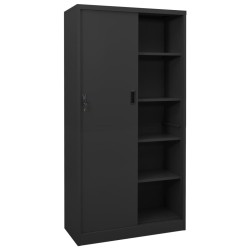 Armoire de bureau et porte coulissante Anthracite 90x40x180 cm 