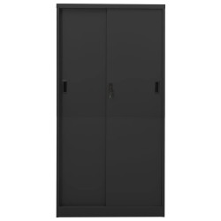 Armoire de bureau et porte coulissante Anthracite 90x40x180 cm 