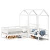 Ensemble de lit de jour et de banc avec toit sans matelas blanc 