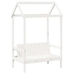 Ensemble de lit de jour et de banc avec toit sans matelas blanc 