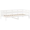 Ensemble de lit de jour et de banc avec toit sans matelas blanc 