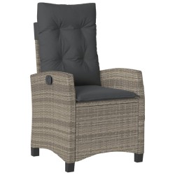 Ensemble à manger de jardin 3 pcs coussins gris résine tressée 