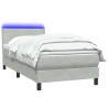 Sommier à lattes de lit et matelas gris clair 80x210 cm velours 
