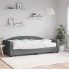Lit de jour avec matelas gris foncé 100x200 cm tissu 