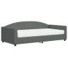 Lit de jour avec matelas gris foncé 100x200 cm tissu 