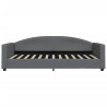 Lit de jour avec matelas gris foncé 100x200 cm tissu 