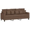 Canapé à 3 places avec repose-pieds Marron 180 cm Tissu 